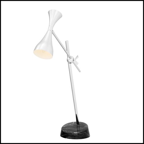 Lampe de bureau avec structure en laiton poli ou nickel et finitions Black 24-Oredo XL
