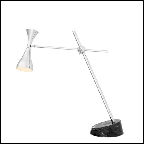 Desk lamp with structure in polished brass with black finish 24-Oredo XL