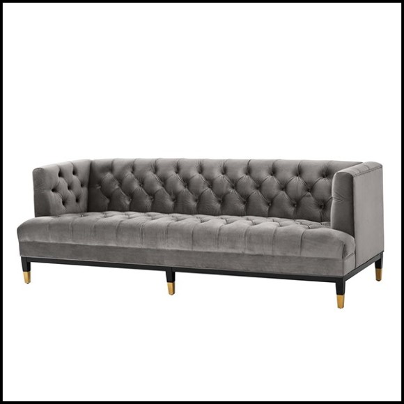 Sofa with structure in solid wood upholstered with Roche porpoise grey or Savona midnight blue velvet 24-Karen