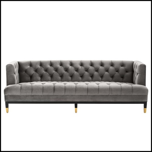 Sofa with structure in solid wood upholstered with Roche porpoise grey or Savona midnight blue velvet 24-Karen