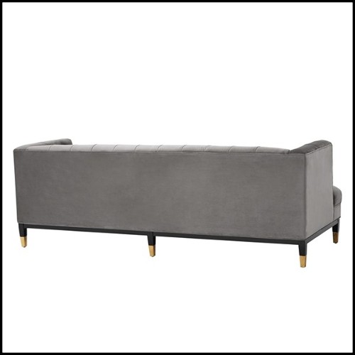 Sofa with structure in solid wood upholstered with Roche porpoise grey or Savona midnight blue velvet 24-Karen