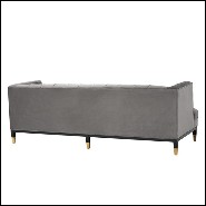 Sofa with structure in solid wood upholstered with Roche porpoise grey or Savona midnight blue velvet 24-Karen
