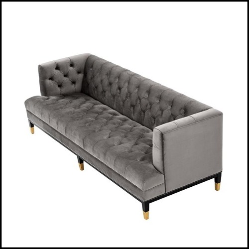 Sofa with structure in solid wood upholstered with Roche porpoise grey or Savona midnight blue velvet 24-Karen
