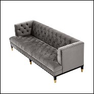 Sofa with structure in solid wood upholstered with Roche porpoise grey or Savona midnight blue velvet 24-Karen
