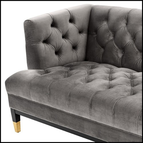 Sofa with structure in solid wood upholstered with Roche porpoise grey or Savona midnight blue velvet 24-Karen