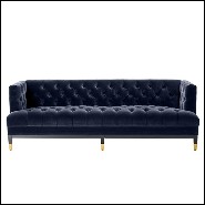 Sofa with structure in solid wood upholstered with Roche porpoise grey or Savona midnight blue velvet 24-Karen