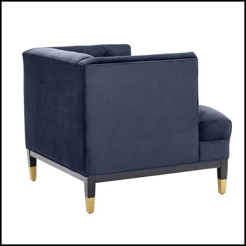 Chair with structure in solid wood upholstered with Roche porpoise grey or Savona midnight blue velvet 24-Karen