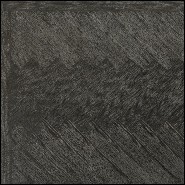 Table de repas avec structure en placage de chêne finition charbon et piétements en acier inoxydable finition bronze 24-Baltazar