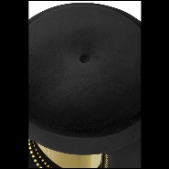 Stool with base in gold plated polished brass and seat upholstered with black cotton velvet 164-Oldies