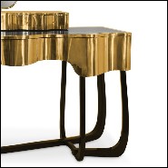 Console Table coated with solid polished brass and Mirror with Gold Plated Edge 169-Curvy Room