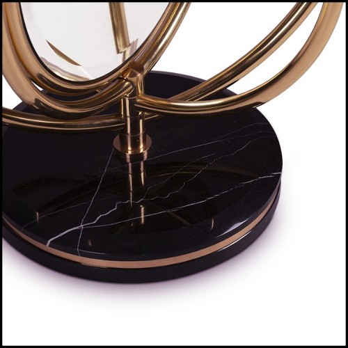 Floor mirror with polished brass tubular frame structure and Led light system 169-Brass Tubular