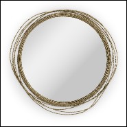 Mirror with vintage brass frame structure and mirror glass 155-Brass Knot