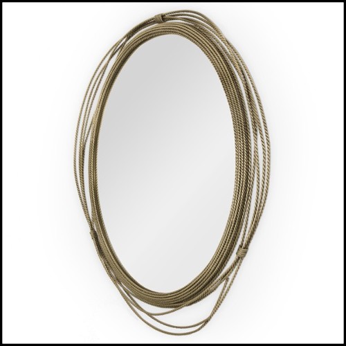 Mirror with vintage brass frame structure and mirror glass 155-Brass Knot