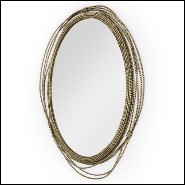 Mirror with vintage brass frame structure and mirror glass 155-Brass Knot