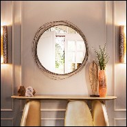 Mirror with vintage brass frame structure and mirror glass 155-Brass Knot
