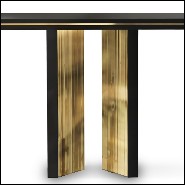 Console table with wooden black lacquered structure and with gold plated solid polished brass 164-Maxima