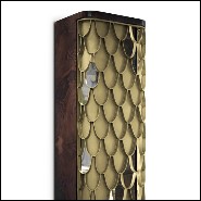 Cabinet avec structure en racine de noyer massif verni et avec porte en laiton massif finition vintage 169-Carpus Shelves