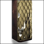 Cabinet avec structure en racine de noyer massif verni et avec porte en laiton massif finition vintage 169-Carpus Shelves