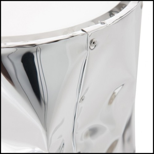 Tabouret avec structure en aluminium poli tordue finition Gold 107-Bumpy Medium