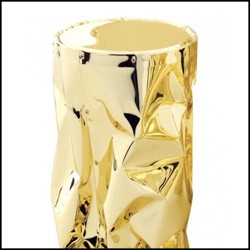Tabouret avec structure en aluminium poli tordue finition Gold ou chromée 107-Bumpy Large