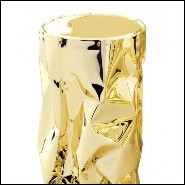 Stool with structure in strained polished aluminium in gold or chrome finish 107-Bumpy Large