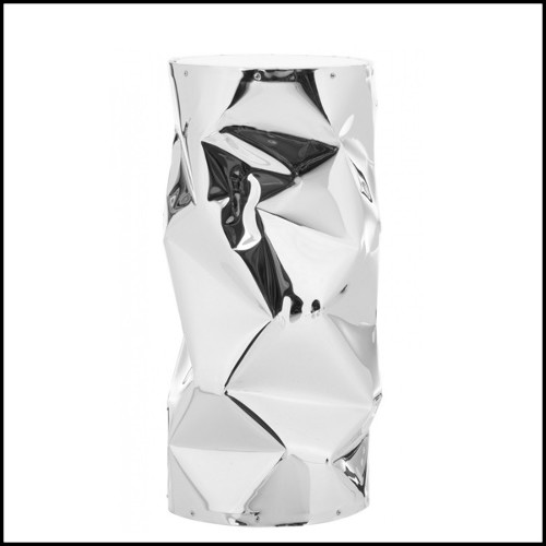 Tabouret avec structure en aluminium poli tordue finition Gold ou chromée 107-Bumpy Large