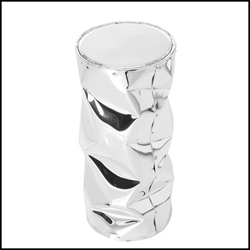 Tabouret avec structure en aluminium poli tordue finition Gold ou chromée 107-Bumpy Large