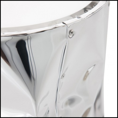 Tabouret avec structure en aluminium poli tordue finition Gold ou chromée 107-Bumpy Large