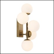 Wall Lamp in antique brass finish and white glass 24-Exo