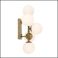 Wall Lamp in antique brass finish and white glass 24-Exo