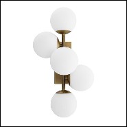 Wall Lamp in antique brass finish and white glass 24-Exo
