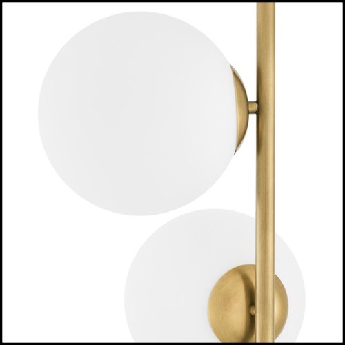 Floor Lamp in antique brass finish or nickel finish with white or clear glass and black marble base 24-Exo