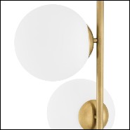 Floor Lamp in antique brass finish or nickel finish with white or clear glass and black marble base 24-Exo