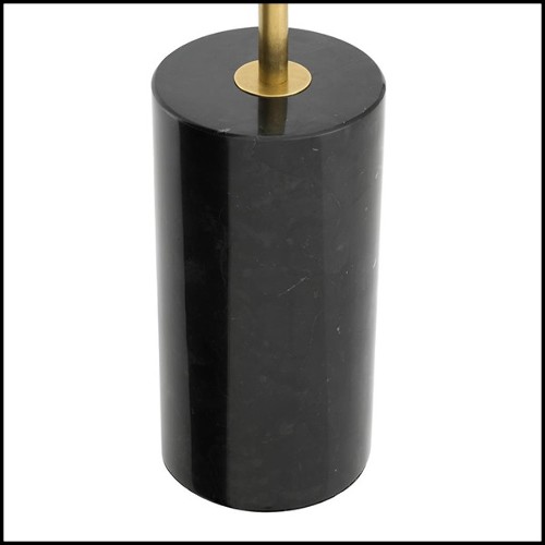 Floor Lamp in antique brass finish or nickel finish with white or clear glass and black marble base 24-Exo