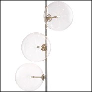 Floor Lamp in antique brass finish or nickel finish with white or clear glass and black marble base 24-Exo