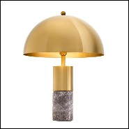 Table Lamp with structure in brass finish and grey marble 24-Coupole