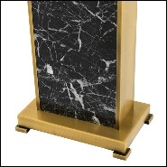 Lampe de table avec structure finition laiton antique et marbre noir 24-Flat Marble