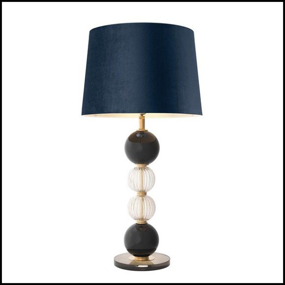 Lampe de table avec structure en laiton antique et verre soufflé à la main 24-Glass Spheres