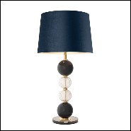 Lampe de table avec structure en laiton antique et verre soufflé à la main 24-Glass Spheres