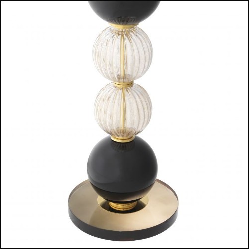 Lampe de table avec structure en laiton antique et verre soufflé à la main 24-Glass Spheres
