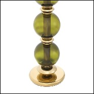 Lampe de table avec structure finition Gold et verre vert soufflé à la main 24-Green Glass