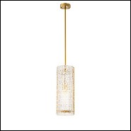 Lustre avec structure finition Gold et verre clair soufflé à la main 24-Glass Forms