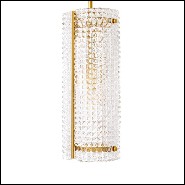 Lustre avec structure finition Gold et verre clair soufflé à la main 24-Glass Forms