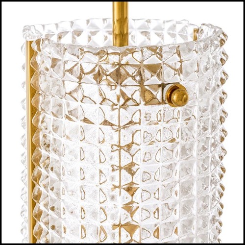 Lustre avec structure finition Gold et verre clair soufflé à la main 24-Glass Forms