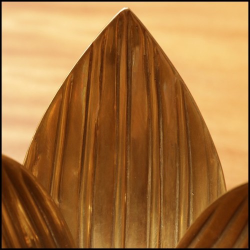 Photophore avec structure en laiton vintage et verre clair 24-Water Flower