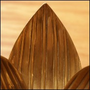 Photophore avec structure en laiton vintage et verre clair 24-Water Flower