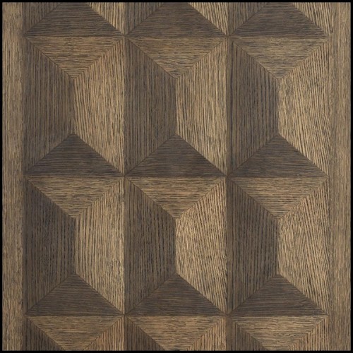 Bureau avec structure en acier inoxydable finition bronze et plaqué chêne 24-Oak Panels