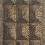 Bureau avec structure en acier inoxydable finition bronze et plaqué chêne 24-Oak Panels