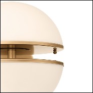 Wall Lamp with structure in antique brass finish and white glass 24-Sphericals