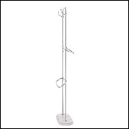 Porte-serviettes avec structure en acier inoxydable poli et base en marbre blanc 24-Nelly L